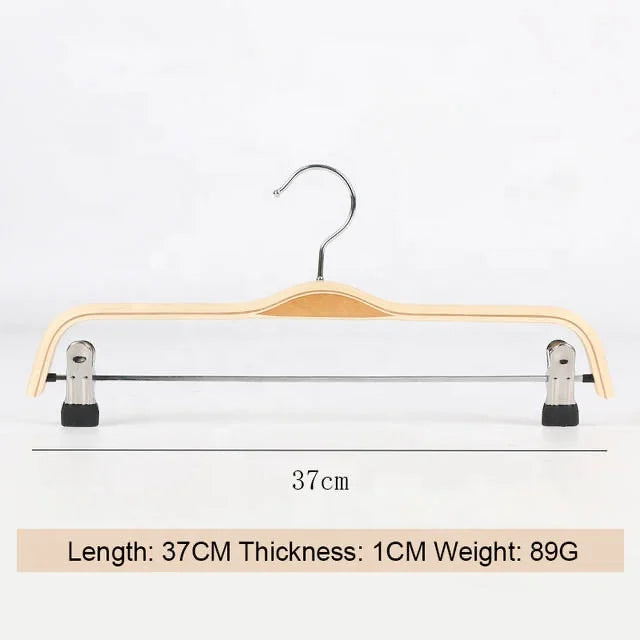Wooden Skirt & Pants Hangers with Clips – 10-Pack Boutique Bottom Display Hangers