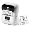 White electronic device with a label on a white background