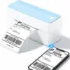 Barcode scanner and labels on a white background