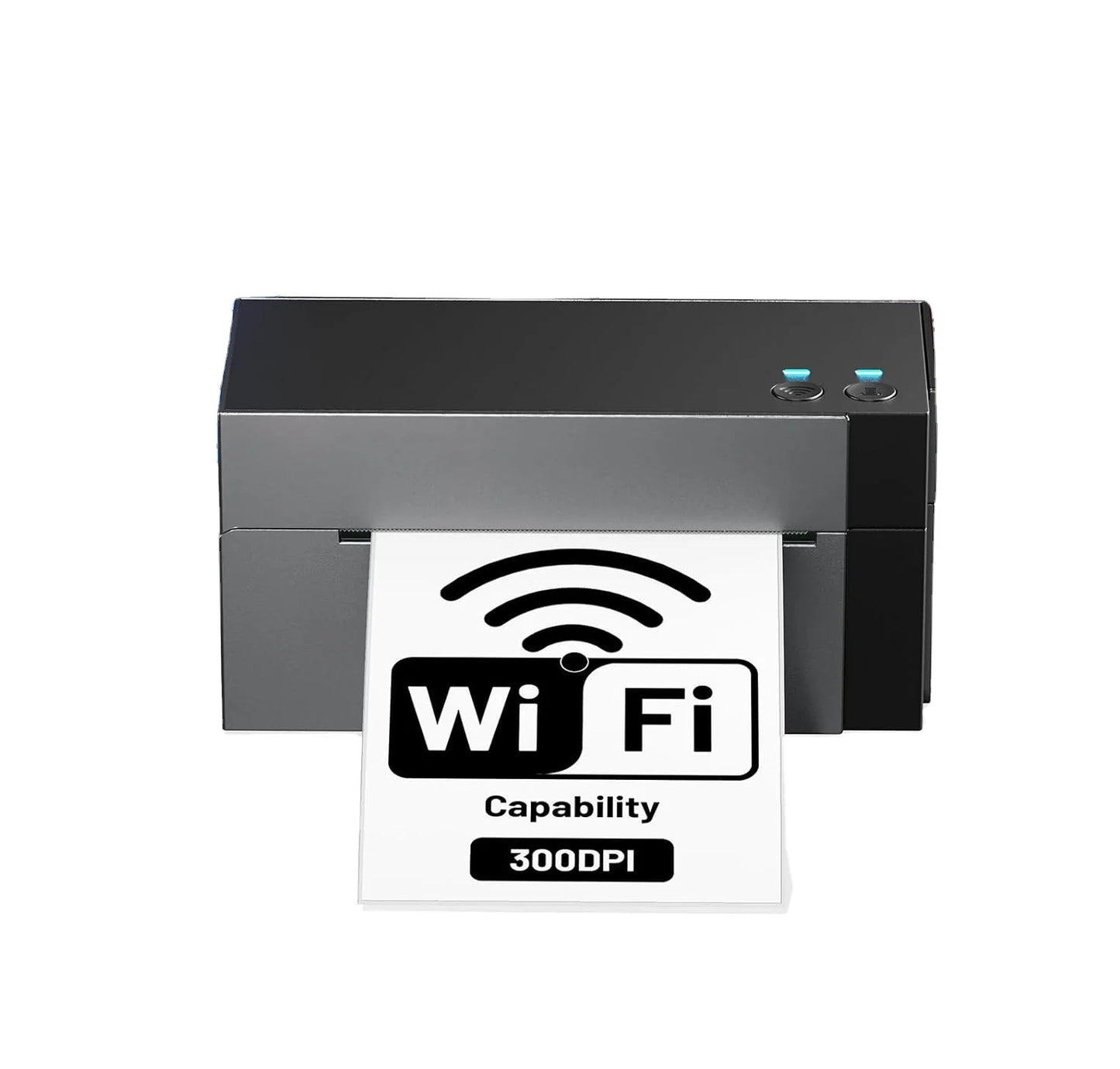 Printer with a WiFi capability label on a white background