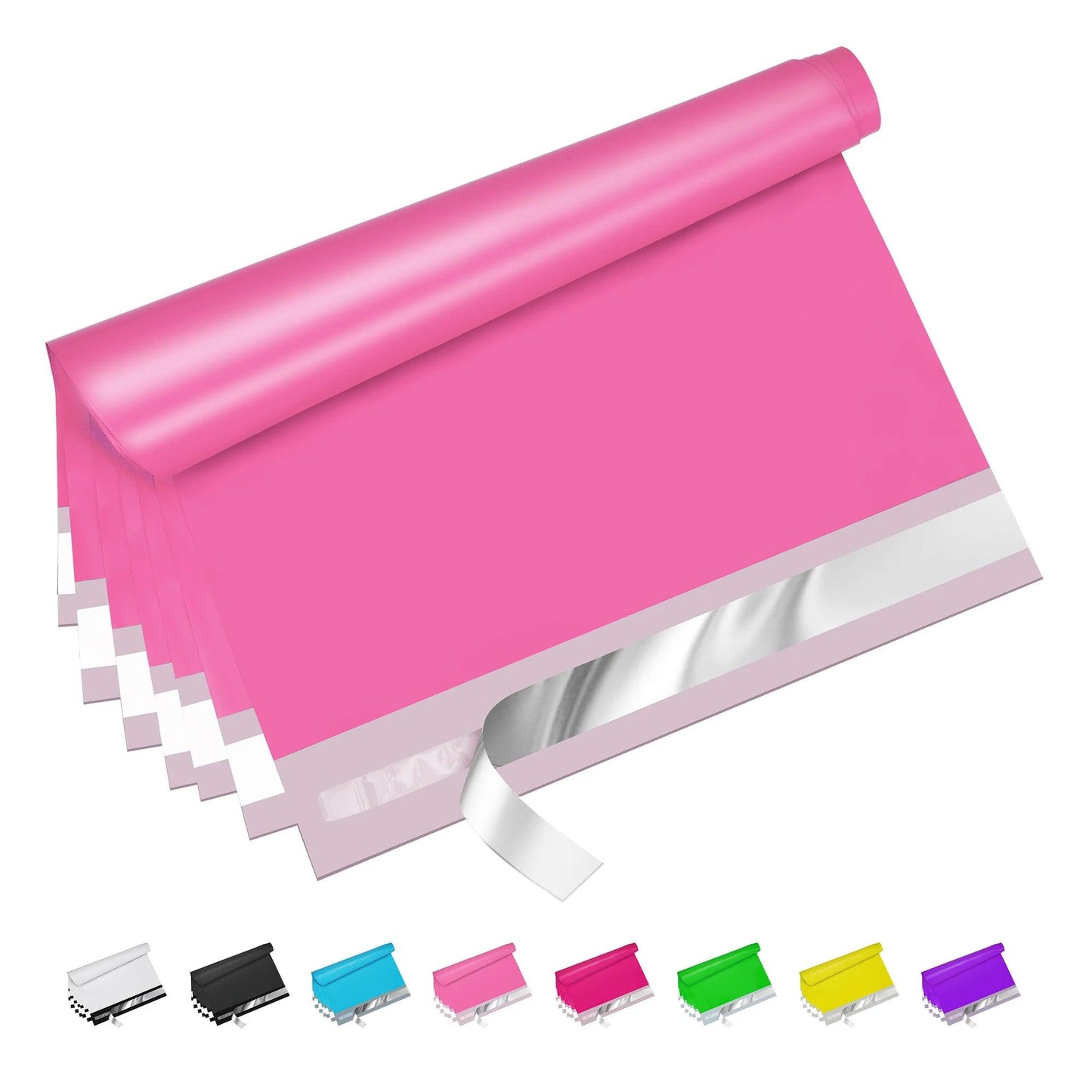 Pink poly mailers for clothing – 10x13 waterproof, tear-resistant self-sealing shipping bags for boutiques and ecommerce brands