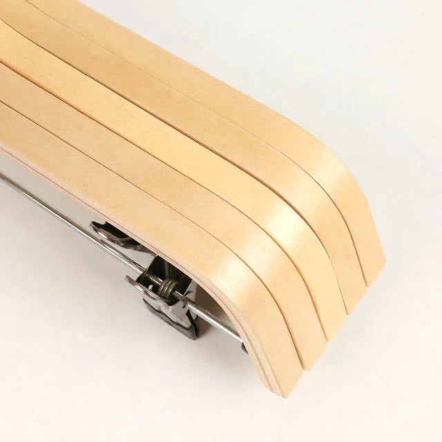 Wooden Skirt & Pants Hangers with Clips – 10-Pack Boutique Bottom Display Hangers