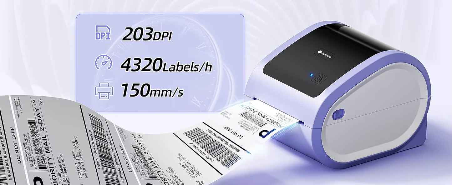 Wireless Thermal Label Printer – Bluetooth & USB Desktop Shipping Printer