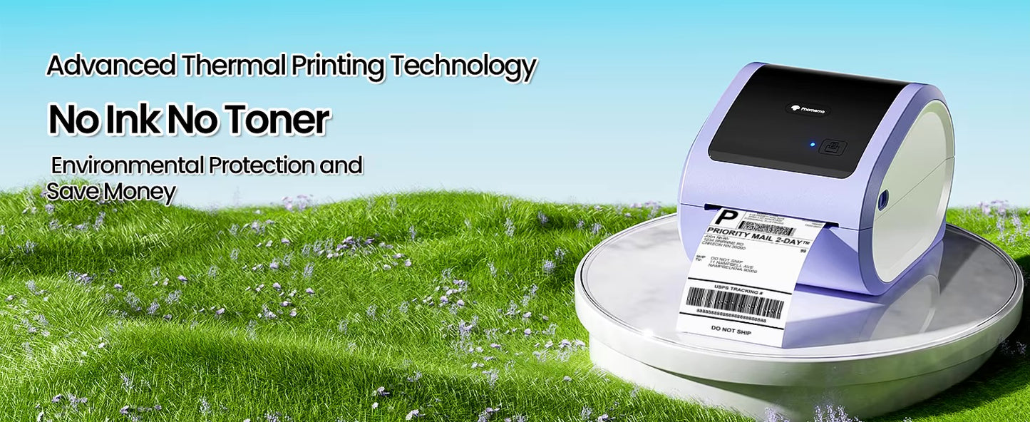 Wireless Thermal Label Printer – Bluetooth & USB Desktop Shipping Printer