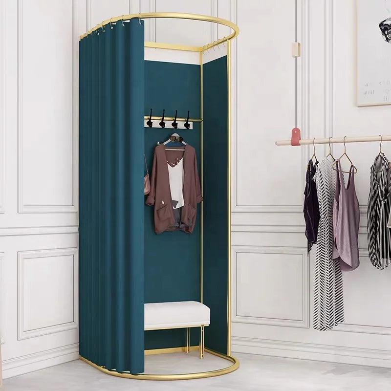 Portable Folding Fitting Room with Curtain – Privacy Booth for Clothing Stores

