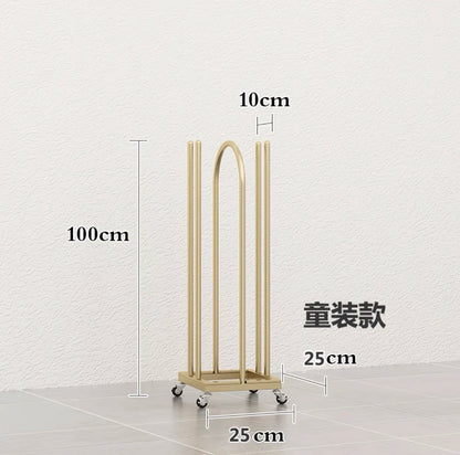 Boutique Clothing Rack with Storage Base – Double Rail Retail Display Stand