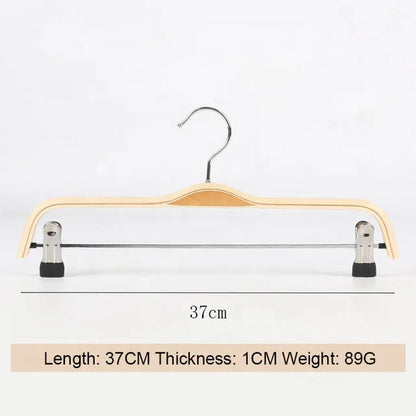 Wooden Skirt & Pants Hangers with Clips – 10-Pack Boutique Bottom Display Hangers
