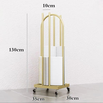 Boutique Clothing Rack with Storage Base – Double Rail Retail Display Stand