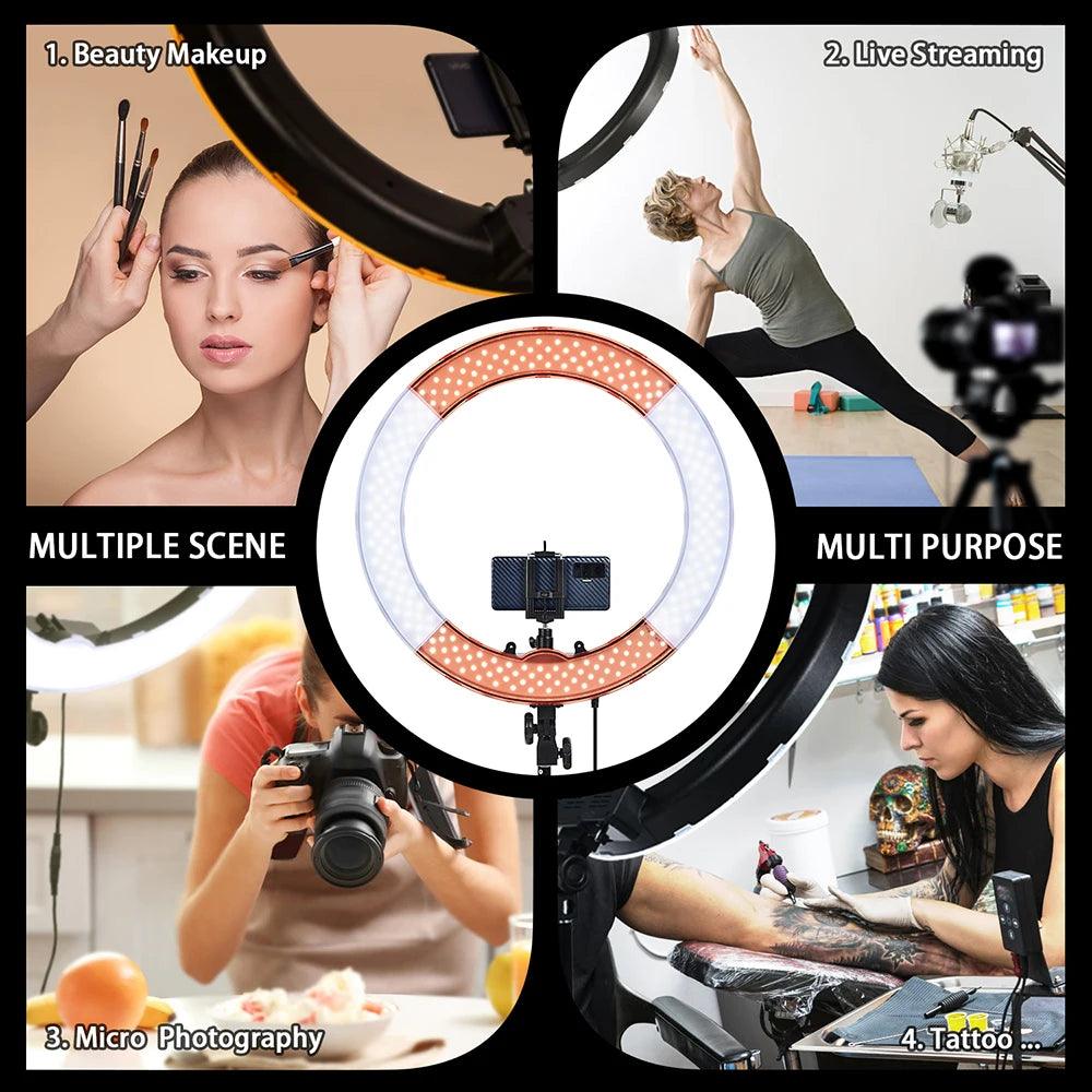 10-inch LED ring light with tripod and Bluetooth remote – perfect for ecommerce photos and live selling content creation