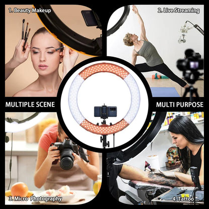 10-inch LED ring light with tripod and Bluetooth remote – perfect for ecommerce photos and live selling content creation