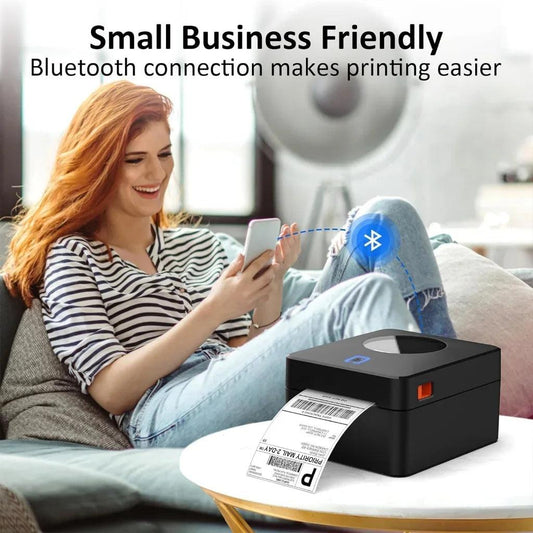 Wireless 4x6 thermal shipping label printer – Bluetooth and USB compatible for Shopify, Etsy, and TikTok sellers