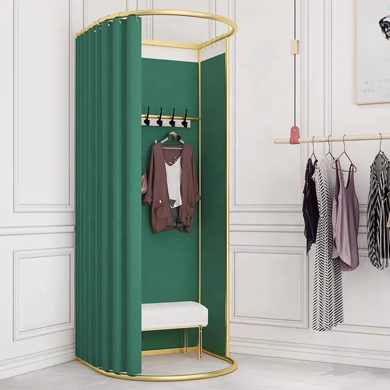 Portable Folding Fitting Room with Curtain – Privacy Booth for Clothing Stores

