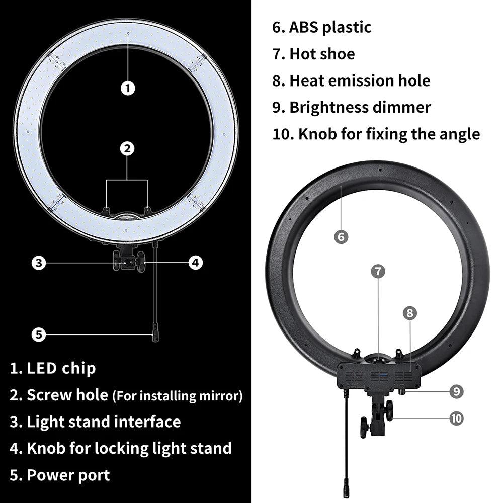 10-inch LED ring light with tripod and Bluetooth remote – perfect for ecommerce photos and live selling content creation