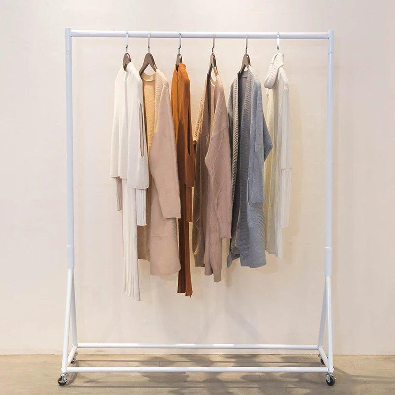 Heavy-Duty Clothing Rack – Boutique Display Stand with Wheels