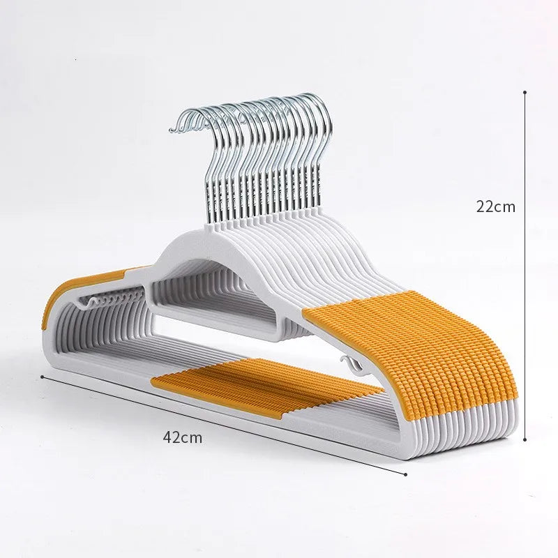 Slim Space-Saving Plastic Hangers – Non-Slip Tooth Grip for Clothing Racks