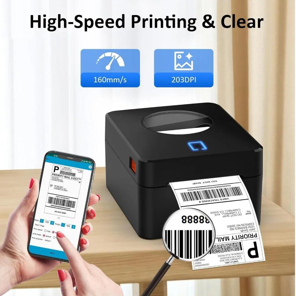 Wireless 4x6 thermal shipping label printer – Bluetooth and USB compatible for Shopify, Etsy, and TikTok sellers