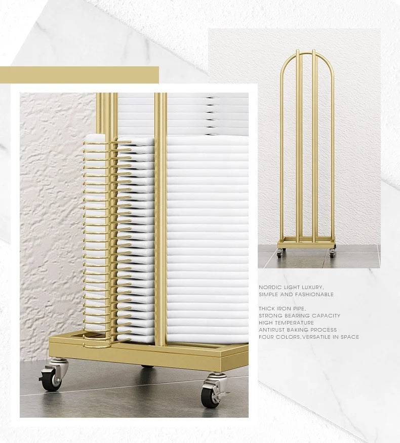 Boutique Clothing Rack with Storage Base – Double Rail Retail Display Stand