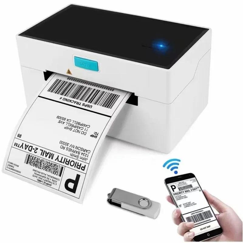 Wireless 4x6 thermal label printer with USB WiFi and Bluetooth – shipping printer for small ecommerce businesses
