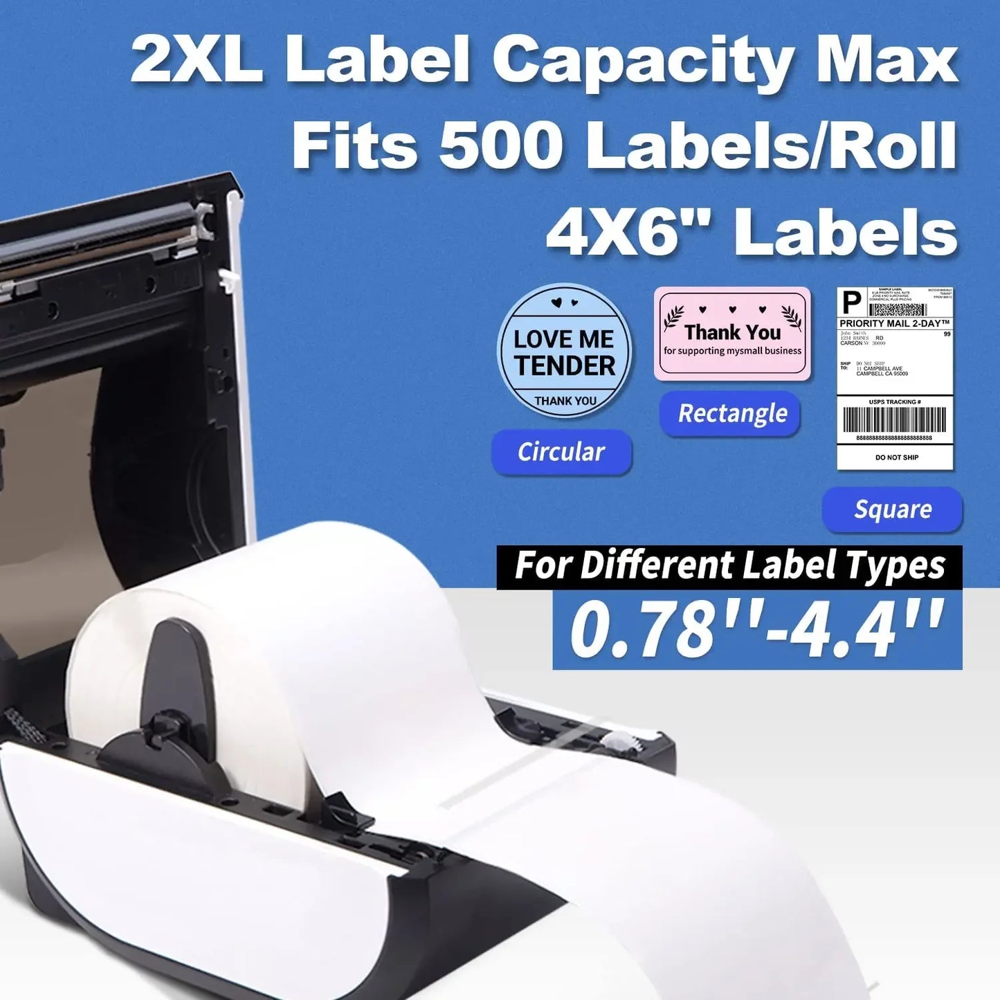 Wireless Thermal Label Printer – Bluetooth & USB Desktop Shipping Printer